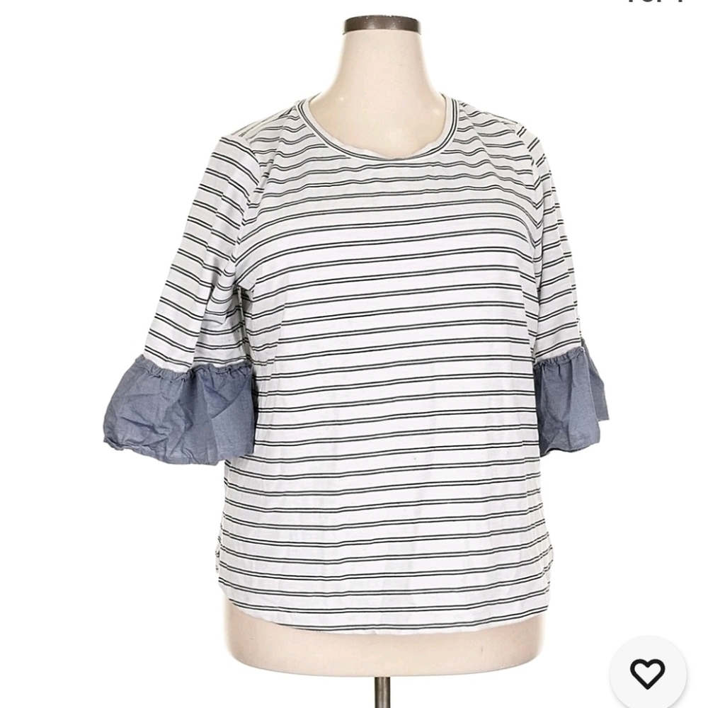 Striped Navy and White Women's Top